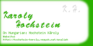 karoly hochstein business card